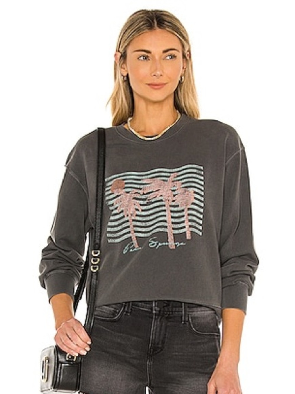 RAILS Palm Springs Ramona Vintage Inspired Charcoal Grey Cotton Sweatshirt-Small